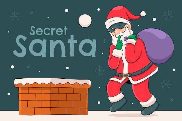 Free vector hand drawn secret santa illustration