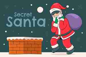 Free vector hand drawn secret santa illustration