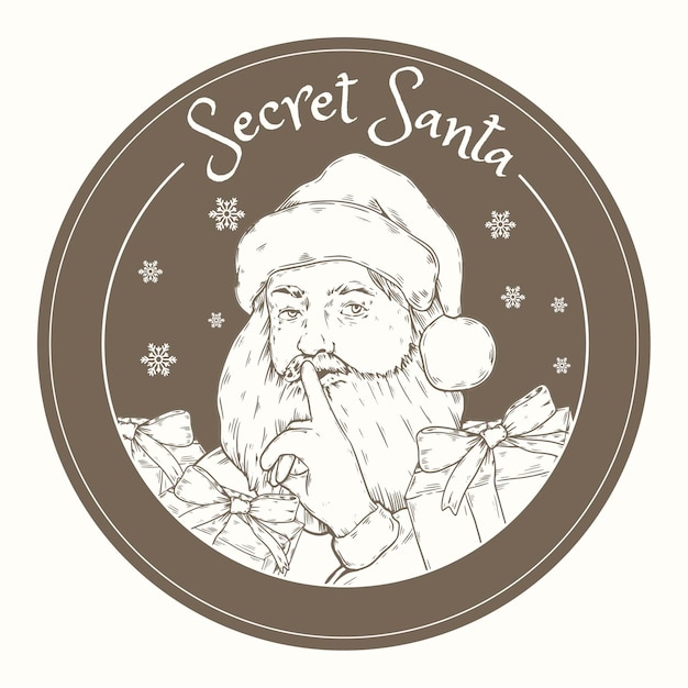 Hand drawn secret santa illustration