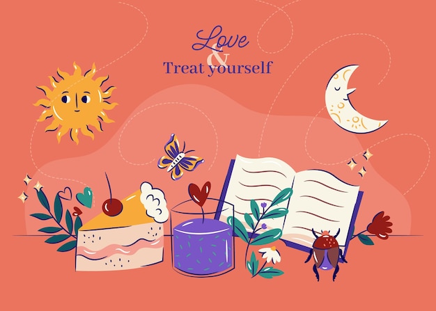 Free vector hand drawn selflove background