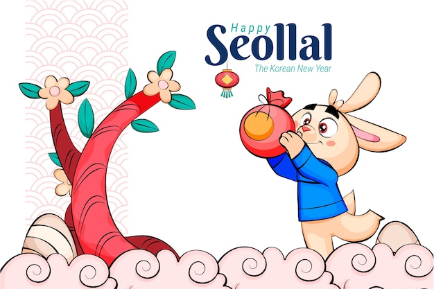 Free vector hand drawn seollal background