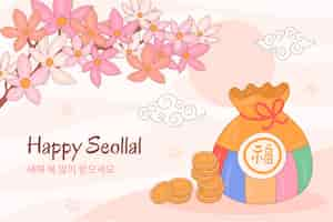 Free vector hand drawn seollal background