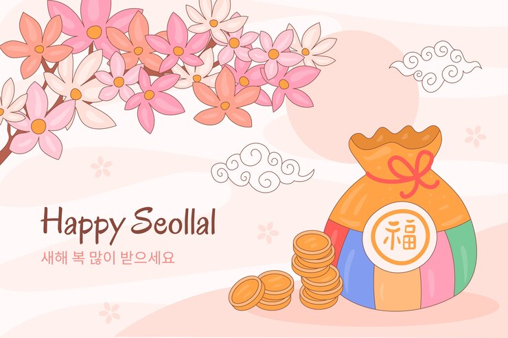 Free Vector hand drawn seollal background