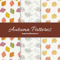 Free vector hand drawn set of autumn patterns