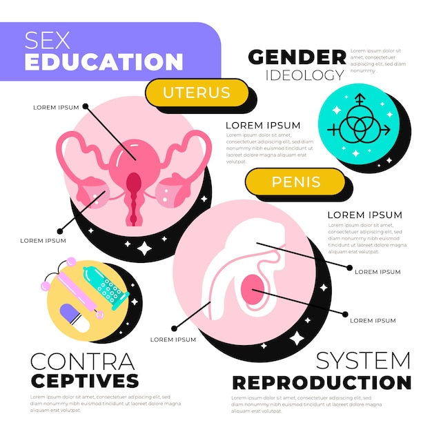 Vettore gratuito infografica sull'educazione sessuale disegnata a mano