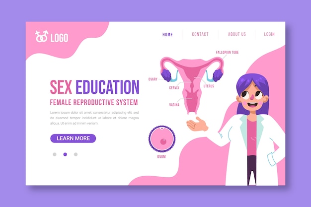 Free vector hand drawn sex education landing page