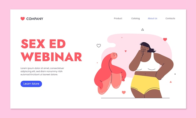 Free vector hand drawn sex education landing page