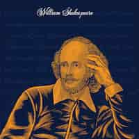 Vettore gratuito illustrazione di shakespeare disegnata a mano