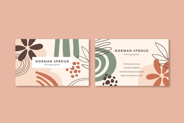 Hand drawn shapes business cards template