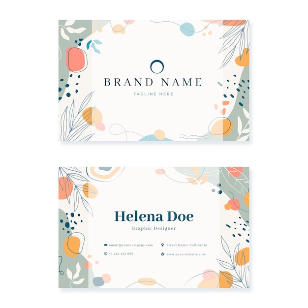 Free vector hand drawn shapes business cards