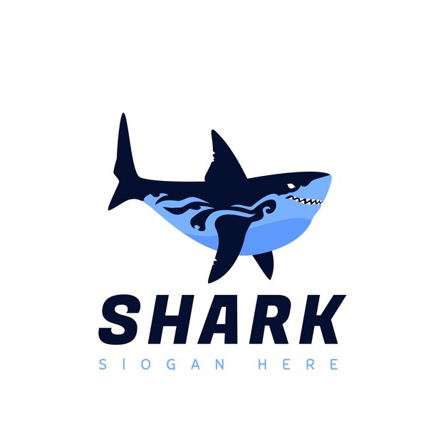 Free Vector hand drawn shark logo template