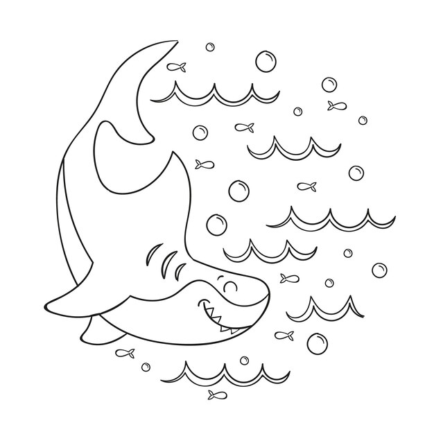 手描きのサメの概要図