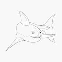 Free vector hand drawn shark outline illustration