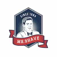 Vettore gratuito logo shave men disegnato a mano