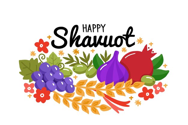 Hand drawn shavuot illustration