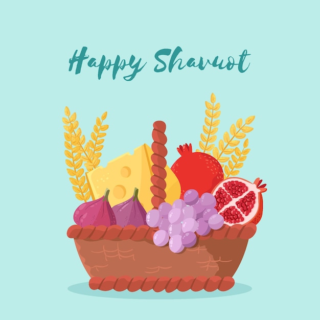 Hand drawn shavuot illustration