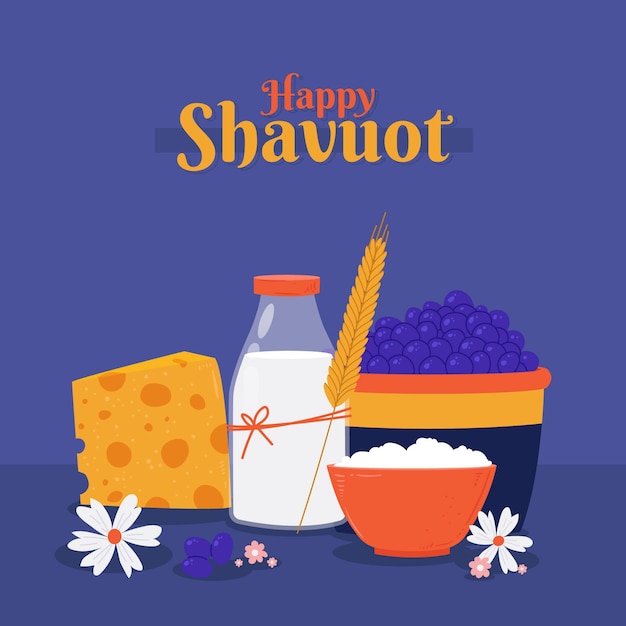 Vettore gratuito illustrazione di shavuot disegnata a mano