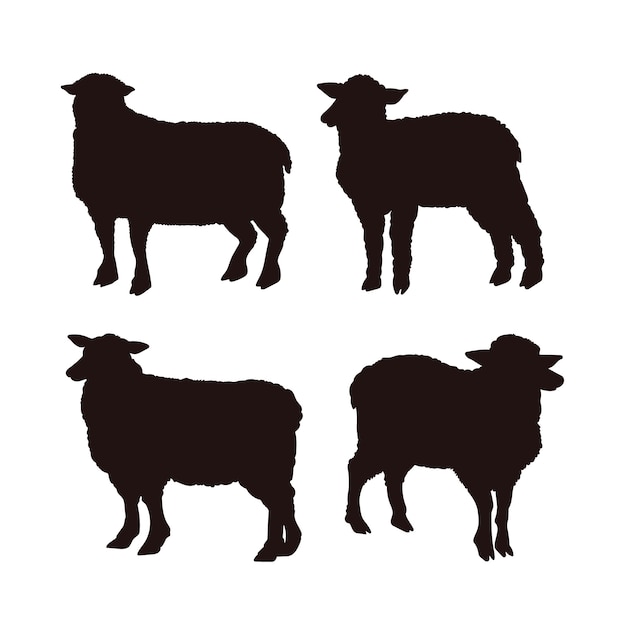 Free vector hand drawn sheep silhouette