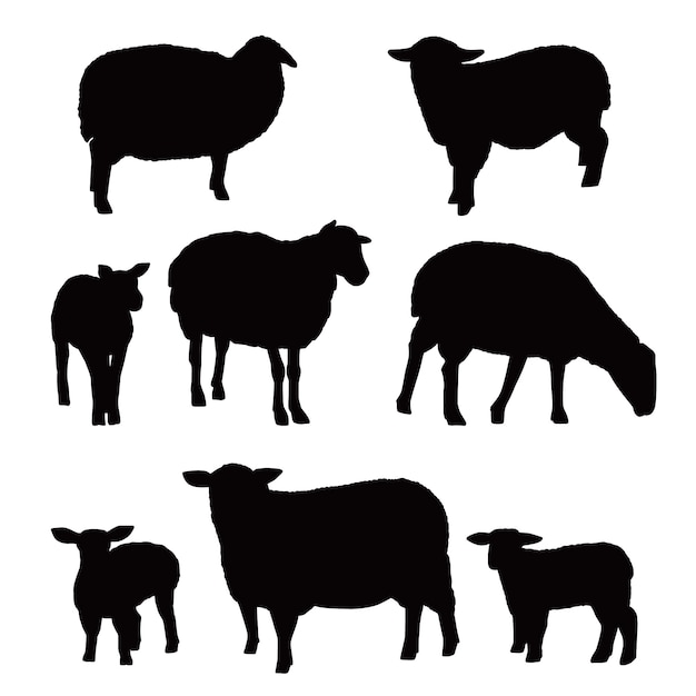 Free vector hand drawn sheep silhouette