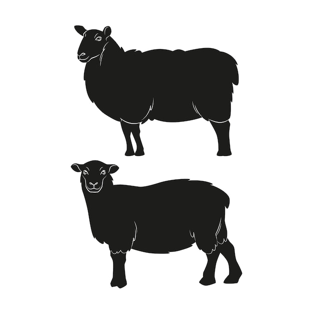 Free vector hand drawn sheep silhouette