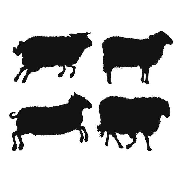 Бесплатное векторное изображение Ручной обращается силуэт овцы