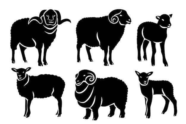 Hand drawn sheep silhouette