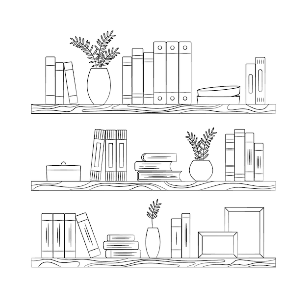 Free vector hand drawn shelf outline illustration