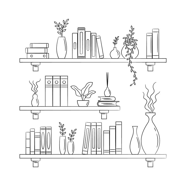 Free Vector hand drawn shelf outline illustration