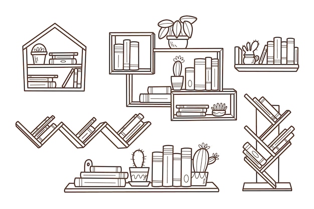 Free vector hand drawn shelf outline illustration