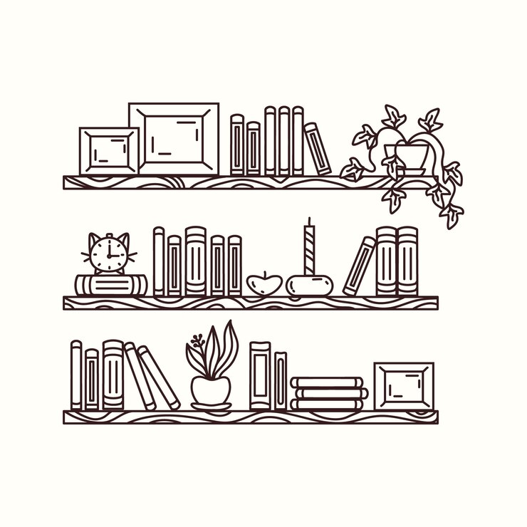Free Vector hand drawn shelf outline illustration