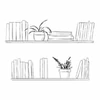 Free vector hand drawn shelf outline illustration