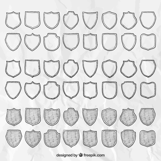 Hand drawn shields collection