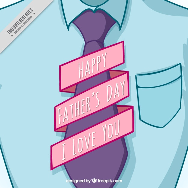 Free vector hand drawn shirt with a father's day ribbon