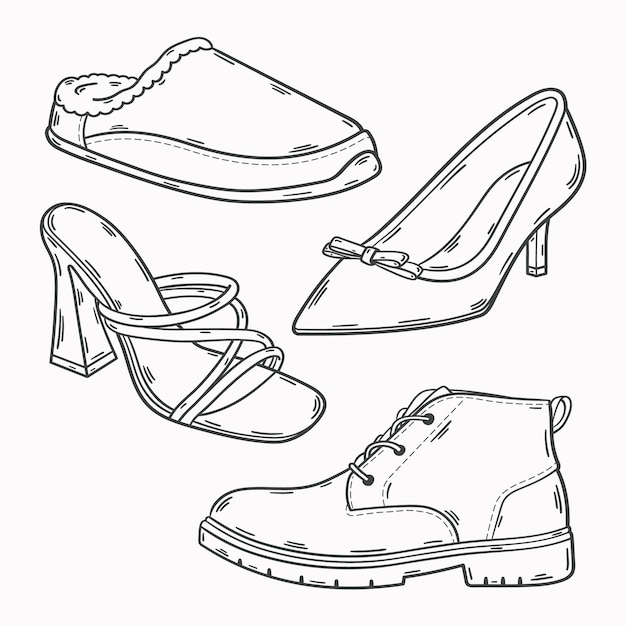 Free vector hand drawn shoe  outline illustration