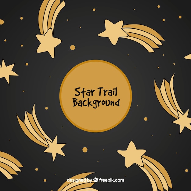 Free vector hand-drawn shooting star background