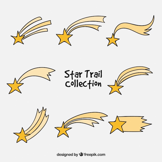 Hand-drawn shooting star pack