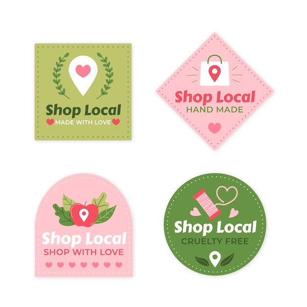 Hand drawn shop local badges