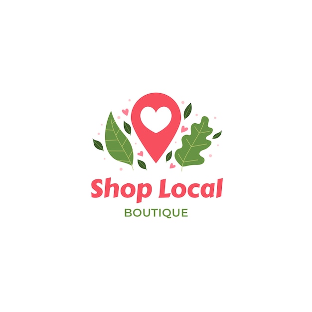 Hand drawn shop local logo design