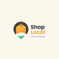 Free vector hand drawn shop local logo design