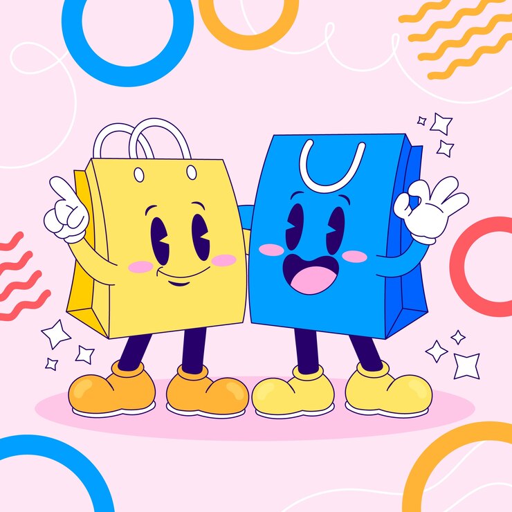 Free Vector hand drawn shopping bag cartoon illustration