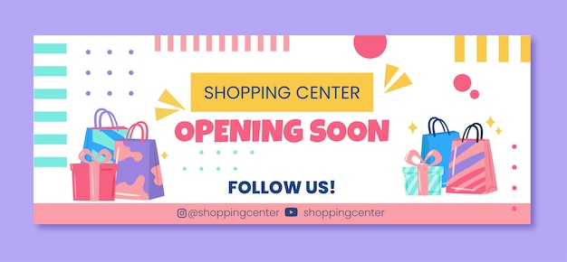 Hand drawn shopping center facebook cover