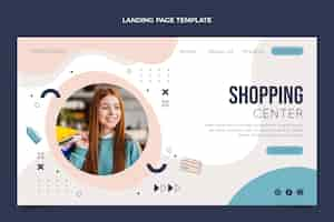 Free vector hand drawn shopping center landing page