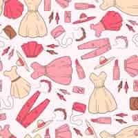 Free vector hand drawn shopping pattern illustration