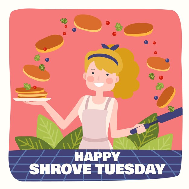 Hand drawn shrove tuesday illustration