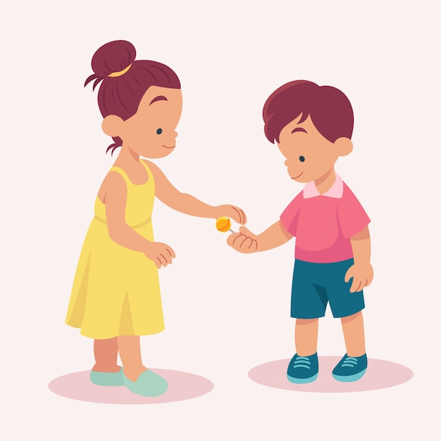 Free vector hand drawn siblings illustration