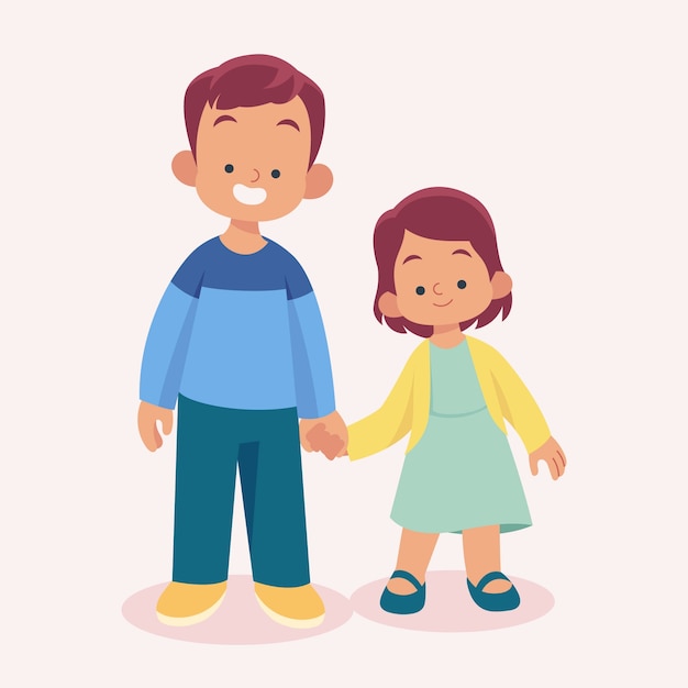 Free vector hand drawn siblings illustration