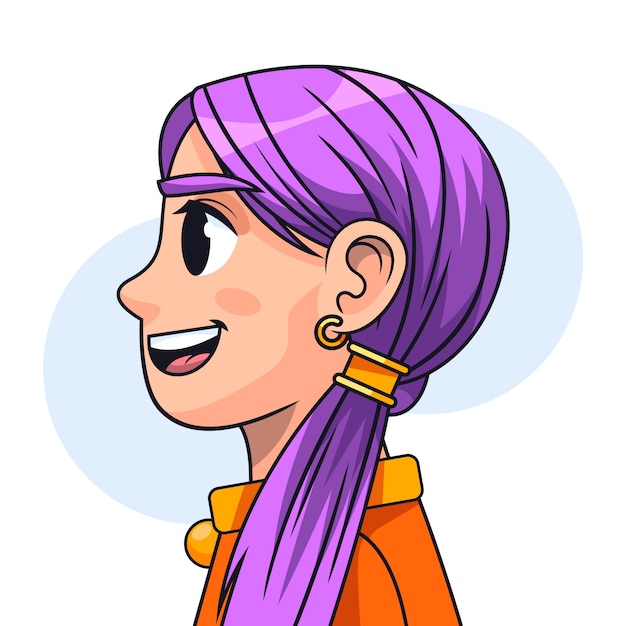 Free vector hand drawn side profile cartoon illustration