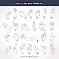 Free vector hand drawn sign language alphabet