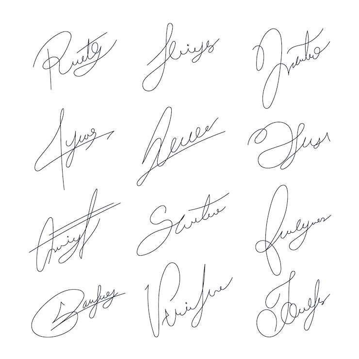Free Vector hand drawn signature element set