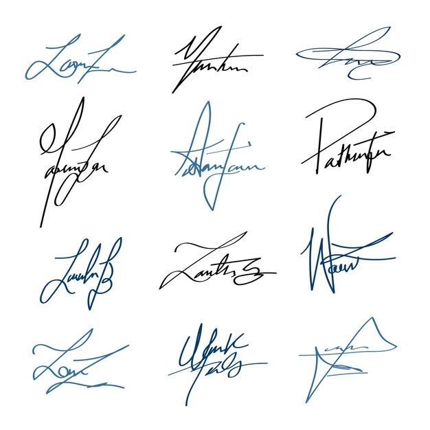 Hand drawn signature element